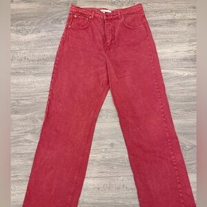 Zara The 90’s Full Length Jeans Sunset Red